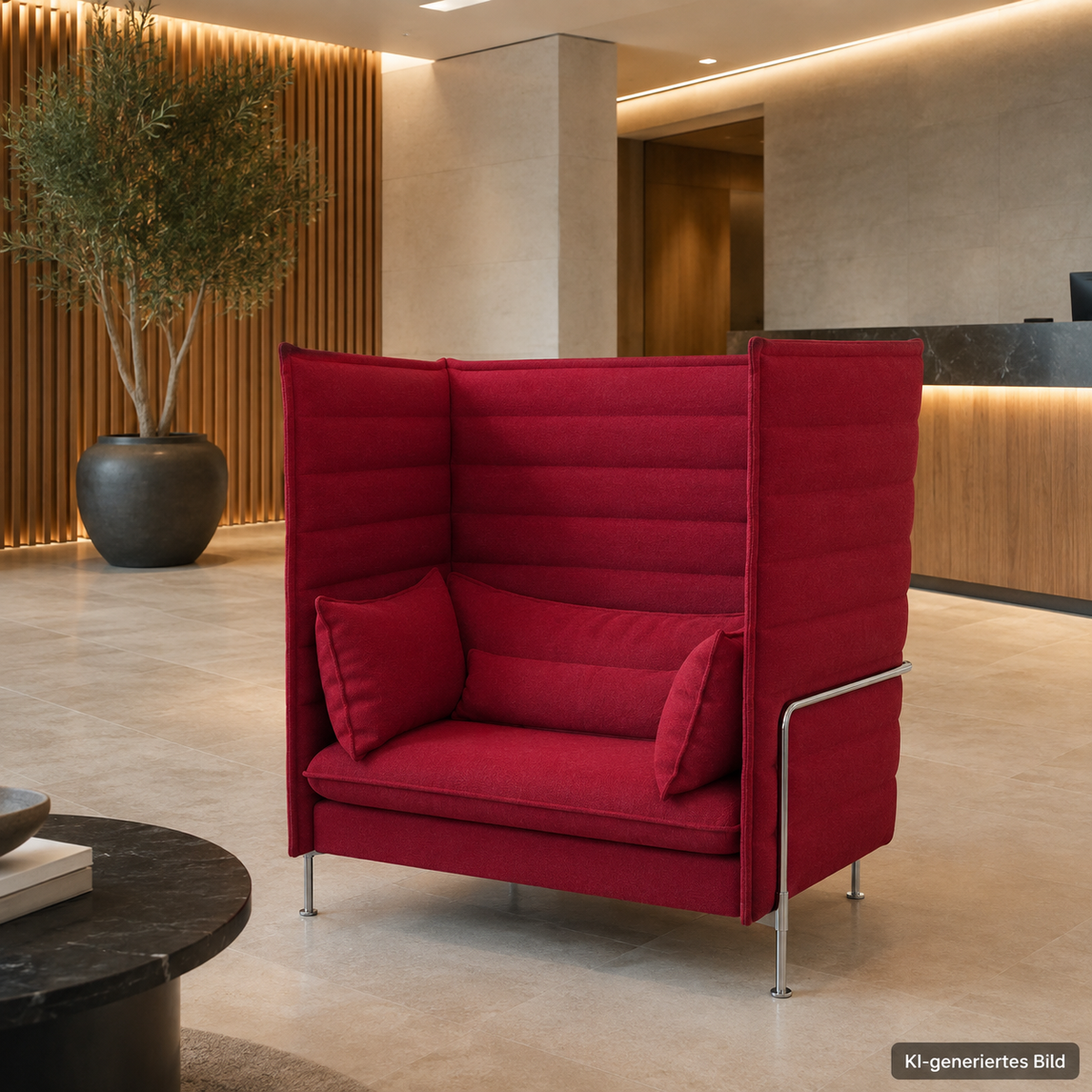 Vitra Alcove Highback Love Seat dunkelrot