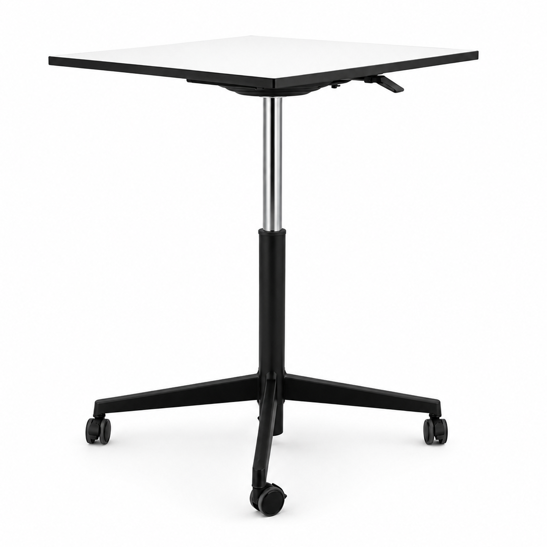 Steelcase Beistelltisch höhenverstellbar 80x80cm weiß / schwarz – FLEX Büromöbel