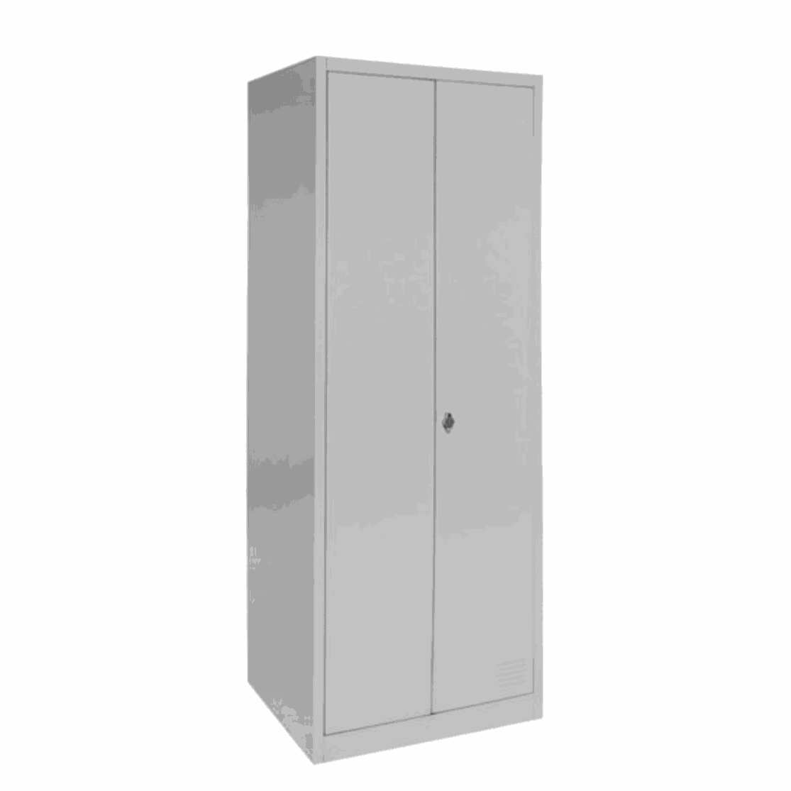 Light grey 2-compartment locker cabinet 60x180x50cm with lock, discounted 50% offer