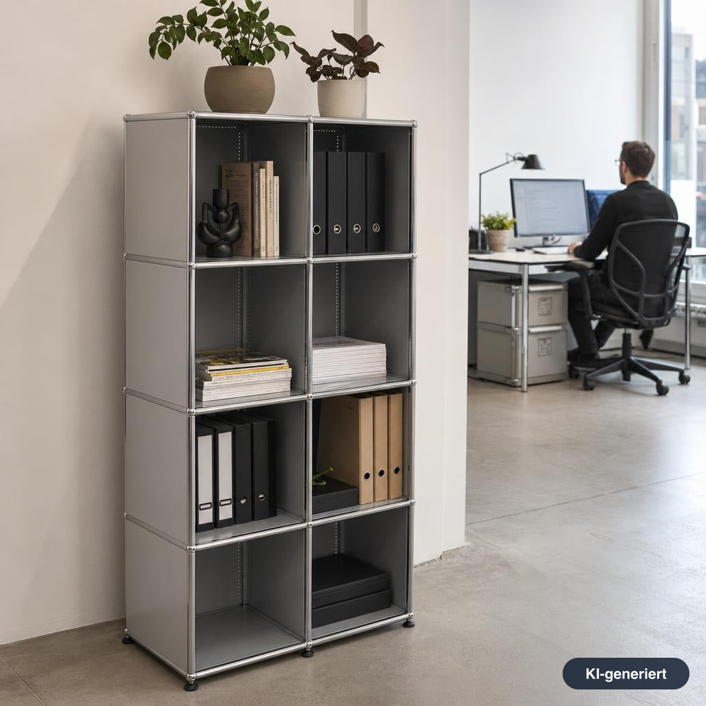 USM Haller Highboard 2x4 Mattsilber