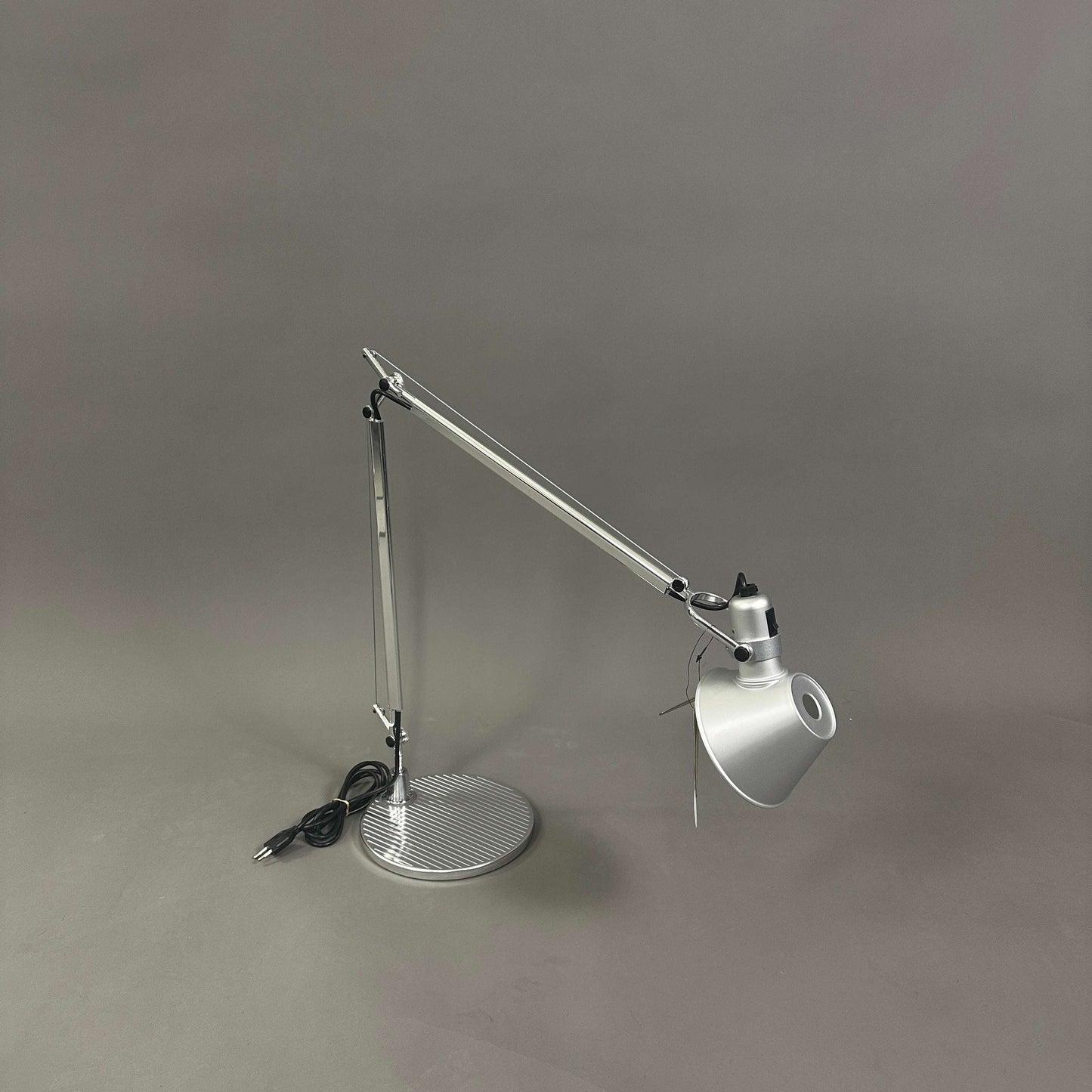 Artemide Tolomeo Tavolo polished aluminum adjustable desk lamp with stand without bulb