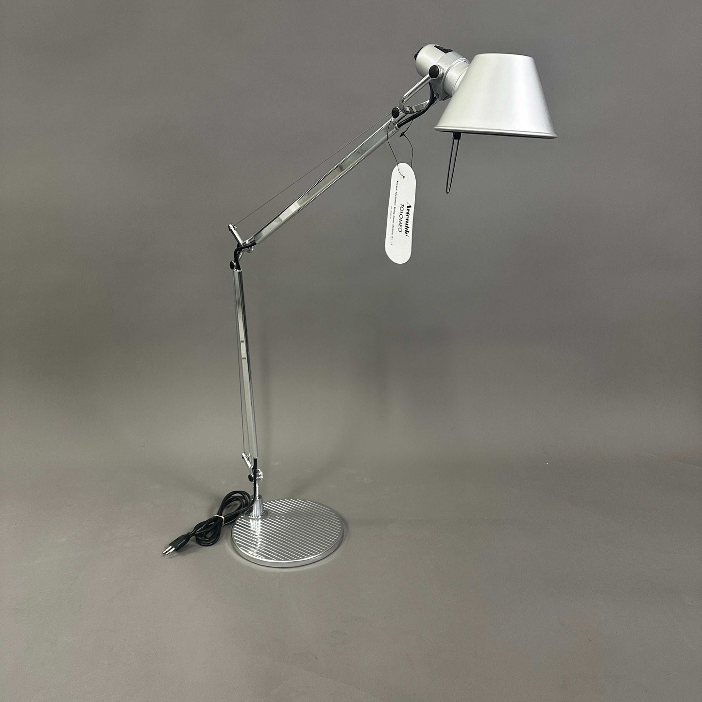 Artemide Tolomeo Tavolo aluminum polished adjustable desk lamp with stand and E27 socket, new condition