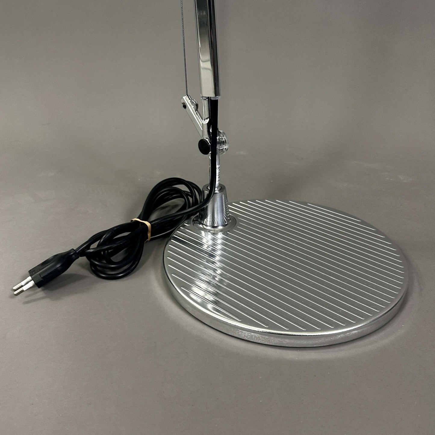 Artemide Tolomeo Tavolo table lamp base in polished aluminum with power cord and adjustable arm design