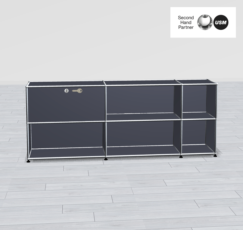USM Haller Sideboard "lang" gem. Skizze; anthrazitgrau; 74x178x39cm (HxBxT)