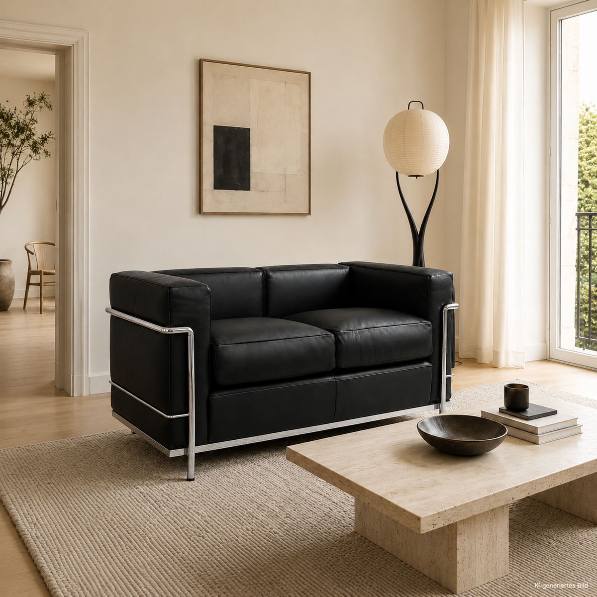 Cassina LC2 2-Sitzer Leder schwarz