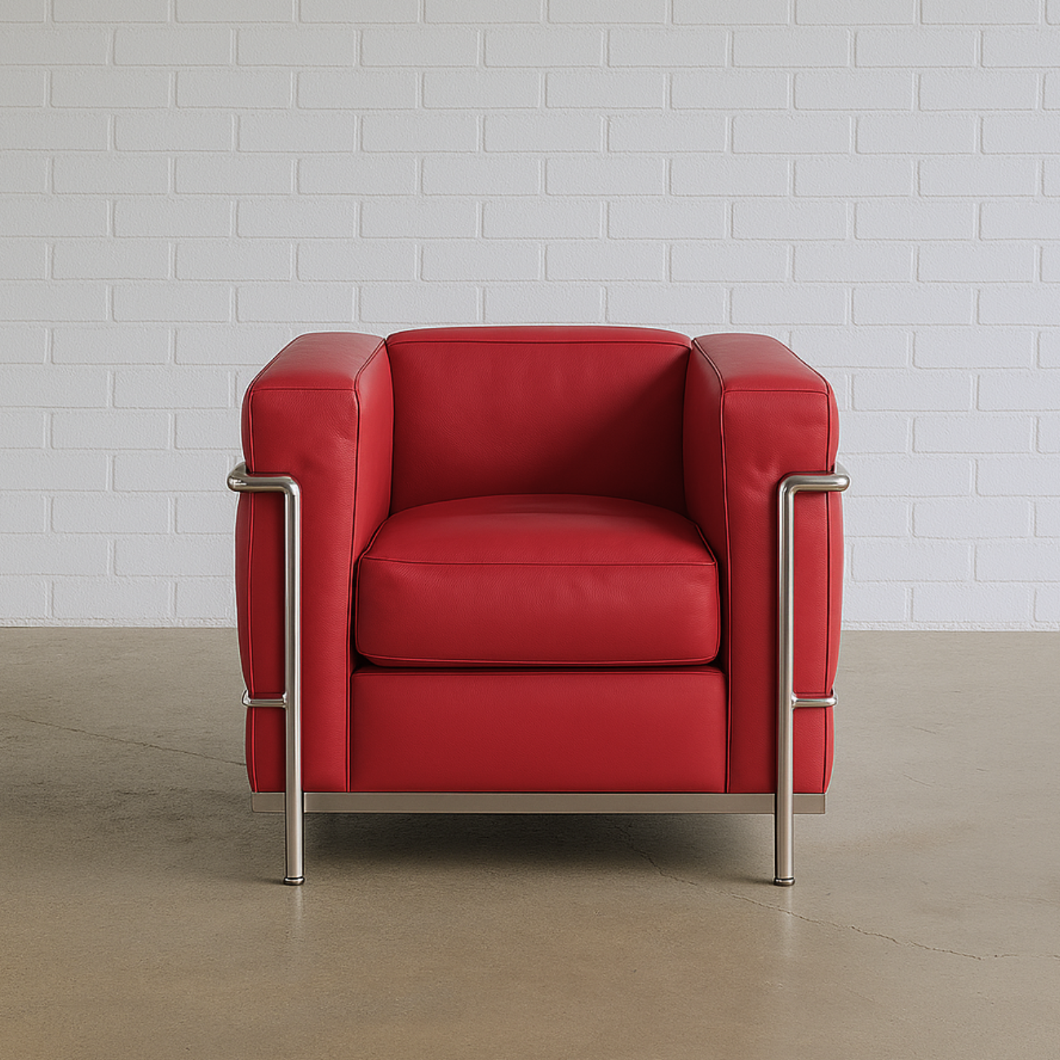 Cassina | LC2 Ledersessel | 68x76x70 cm | Leder | Stahlrohr verchromt | Gebrauchte Büromöbel | Sehr guter Zustand