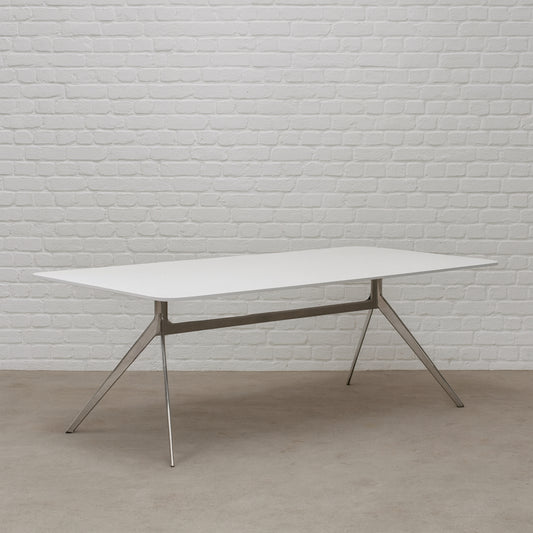 Renz Star Konferenztisch 200x90cm weiß / chrom