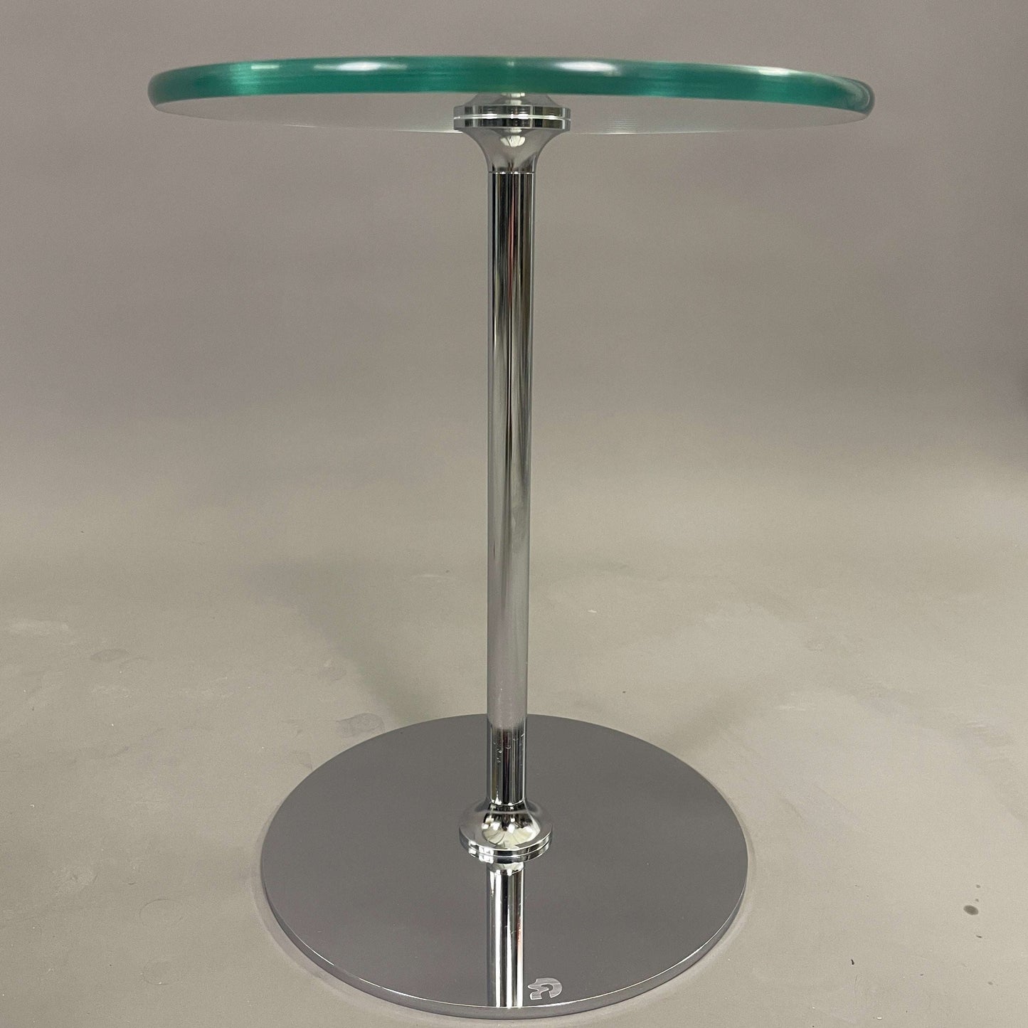 Draenert Beistelltisch Glas mit chromgestell und rundem glastisch Ø35cm, höhe 45cm