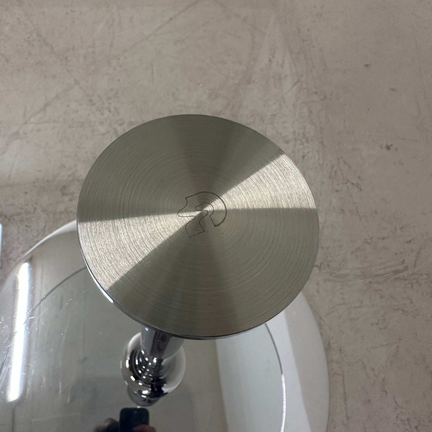 Draenert Beistelltisch Glas mit Chromgestell, Ø70cm, moderner runder Glastisch