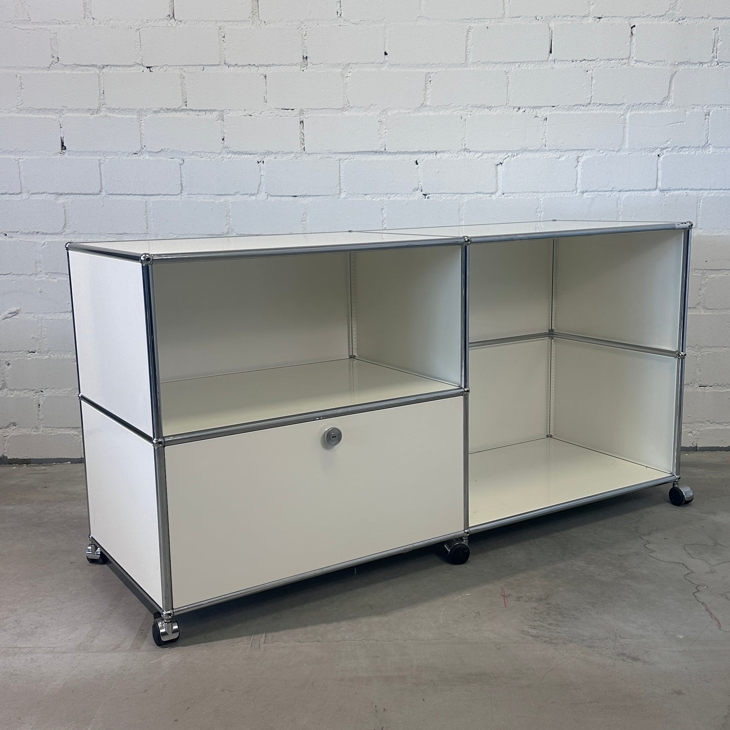 Technikmöbel 152,5x52,5x63mm weiß 2x Klappen