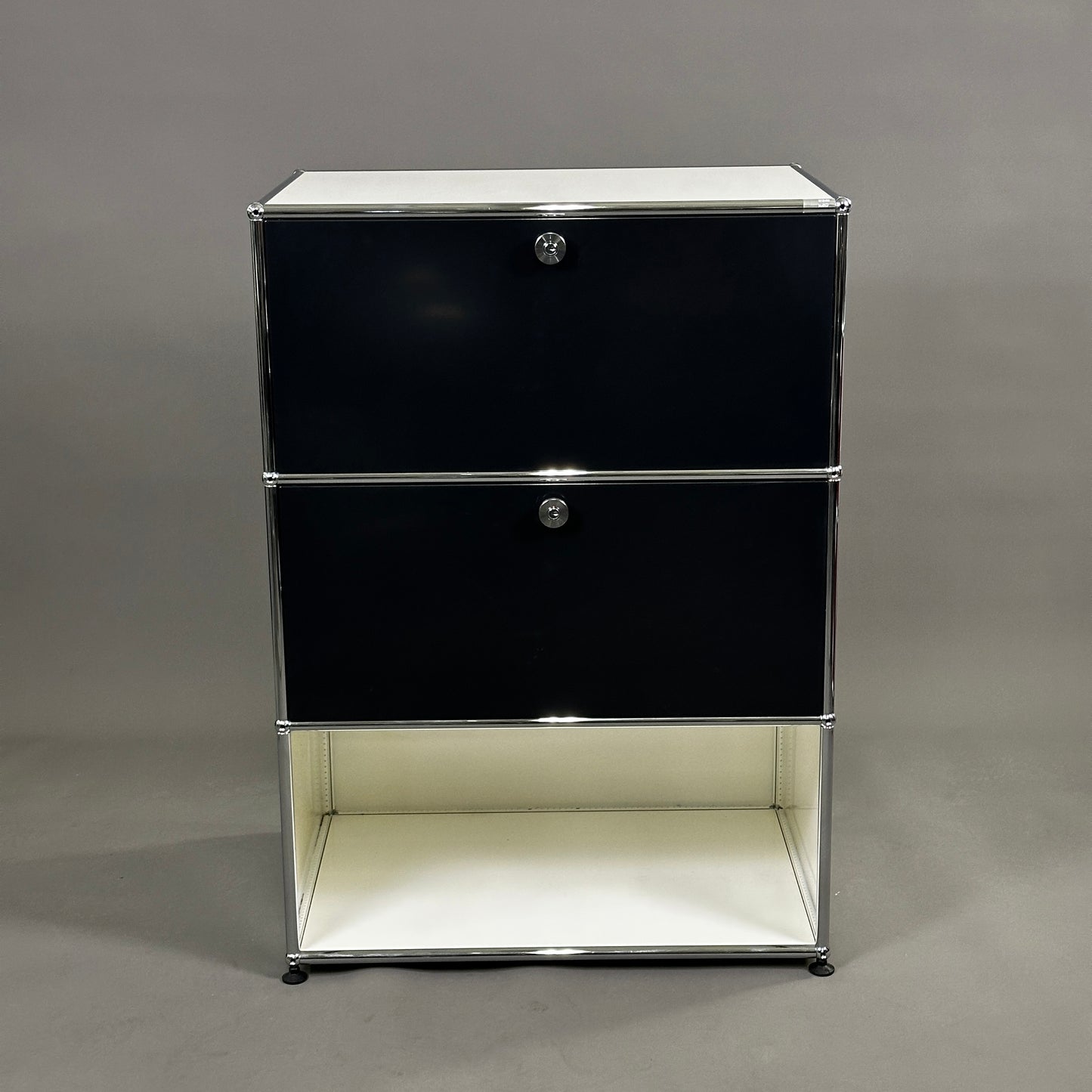USM Haller 1x3 Highboard 50er tief weiß / schwarz