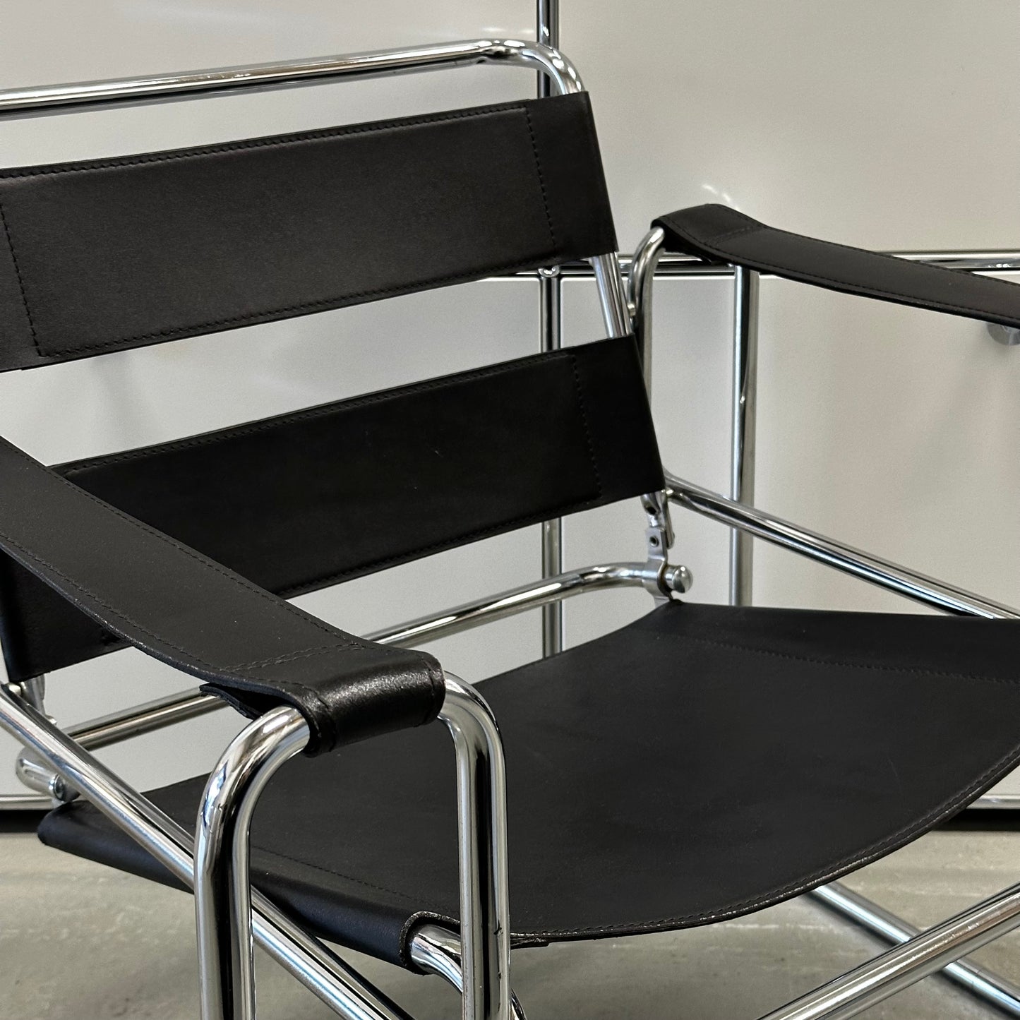 Wassily/Knoll Sessel Replikat Leder schwarz