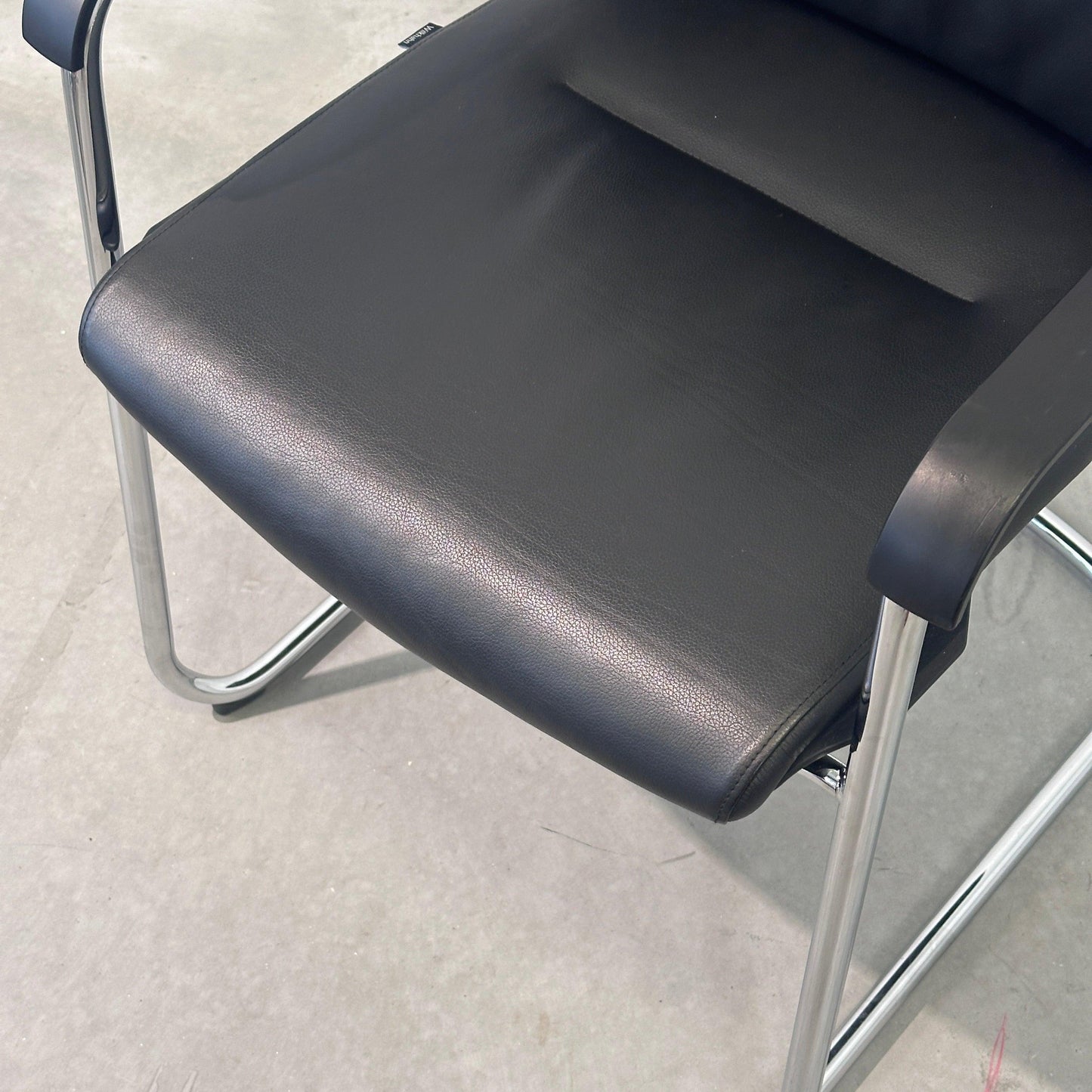 Wilkhahn ON 178/71 Freischwinger Leder schwarz