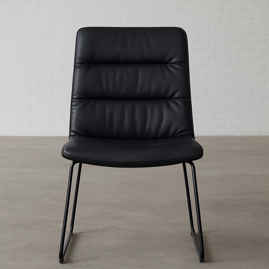 KFF Stuhl arva light schwarz mit Drahtkufengestell und schwarzem Kunstlederbezug, Maße 50x61x90 cm, Sitzhöhe 49 cm, neu