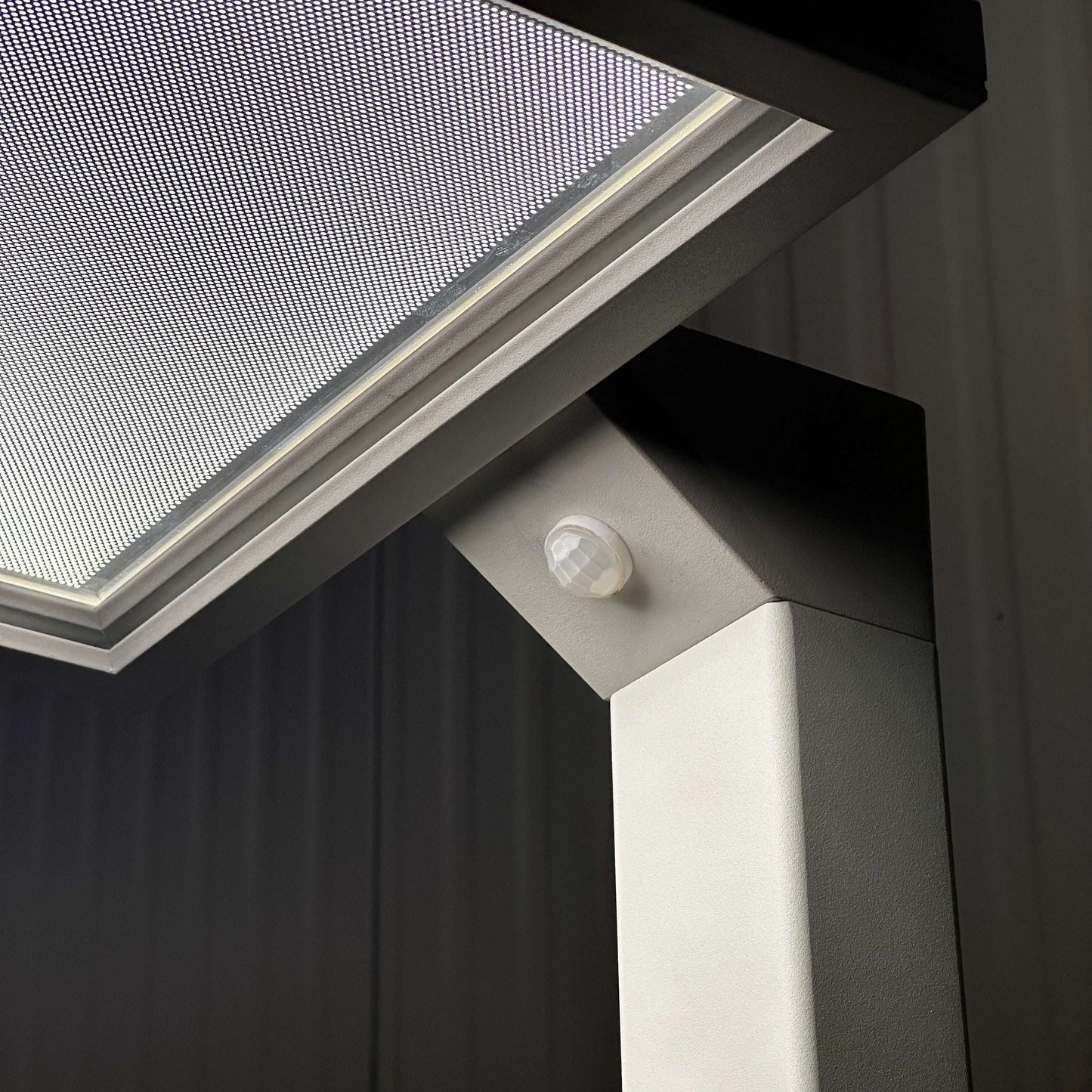 Lenorad white LED floor lamp with motion and daylight sensors, dimmable touch control, 4000K neutral white light