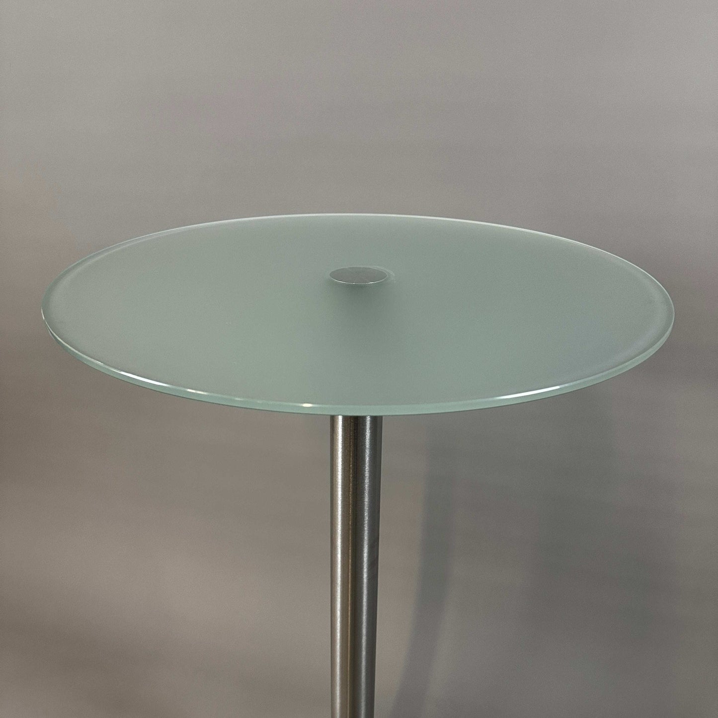 Parisotto Stehtisch Roma Alto mit satiniertem Glas und Edelstahlgestell, 110 x 60 cm.