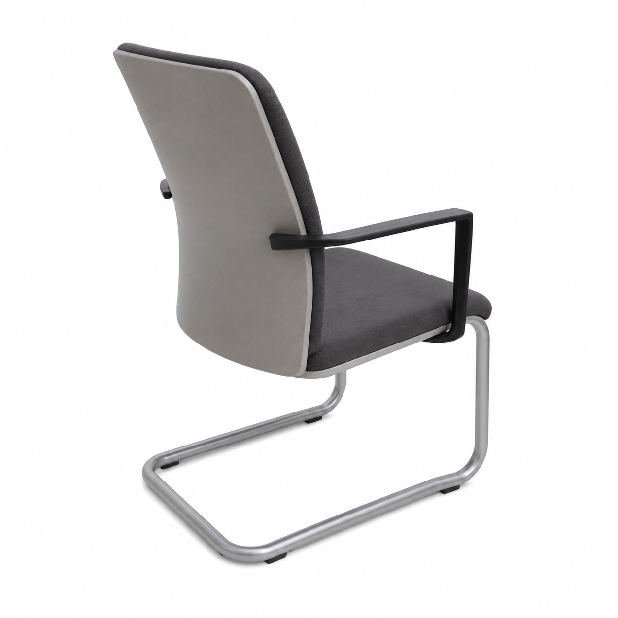Steelcase Northside Besprechungsstuhl in Grau mit silbernem Freischwinger-Gestell