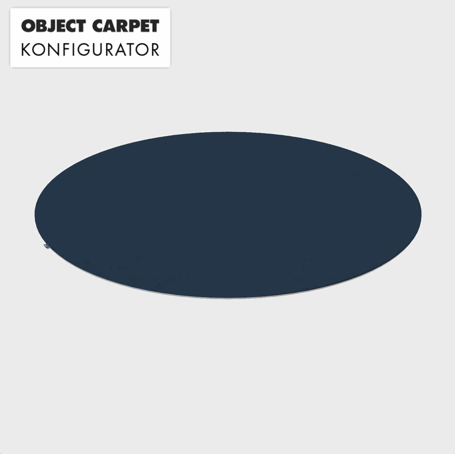 Runder Object Carpet RugX Teppich in capri blau, 200 cm Durchmesser, kurzflor, rutschfest und geräuschdämmend