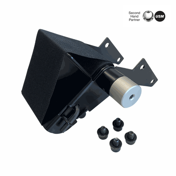 USM CPU-Halterung black metal bracket with screws for mounting under USM Kitos desks, supports up to 20kg computer