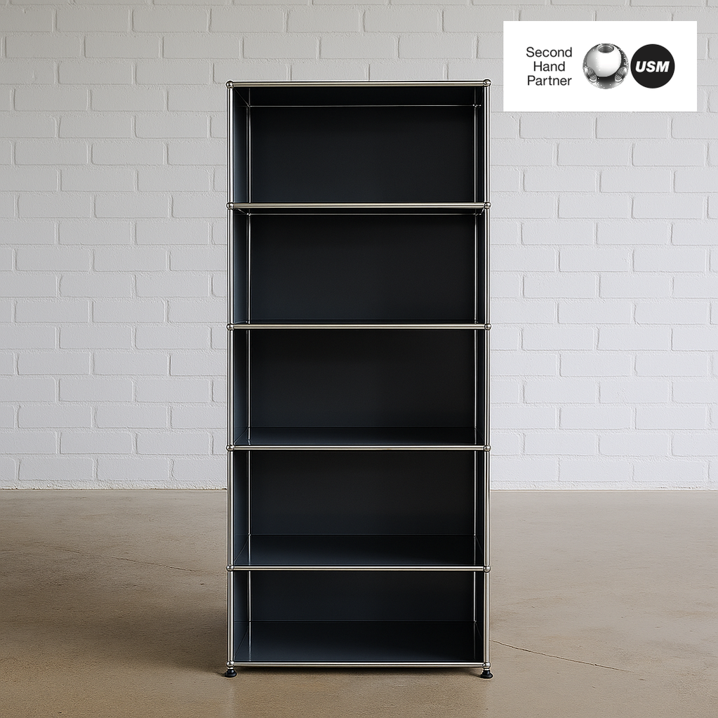 USM Haller Aktenregal; 1x5 Fächer offen; anthrazitgrau; 179x78x39cm (HxBxT)