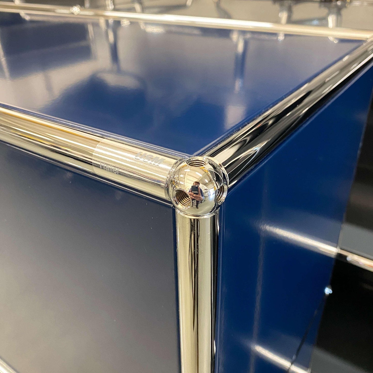 USM Haller Highboard stahlblau