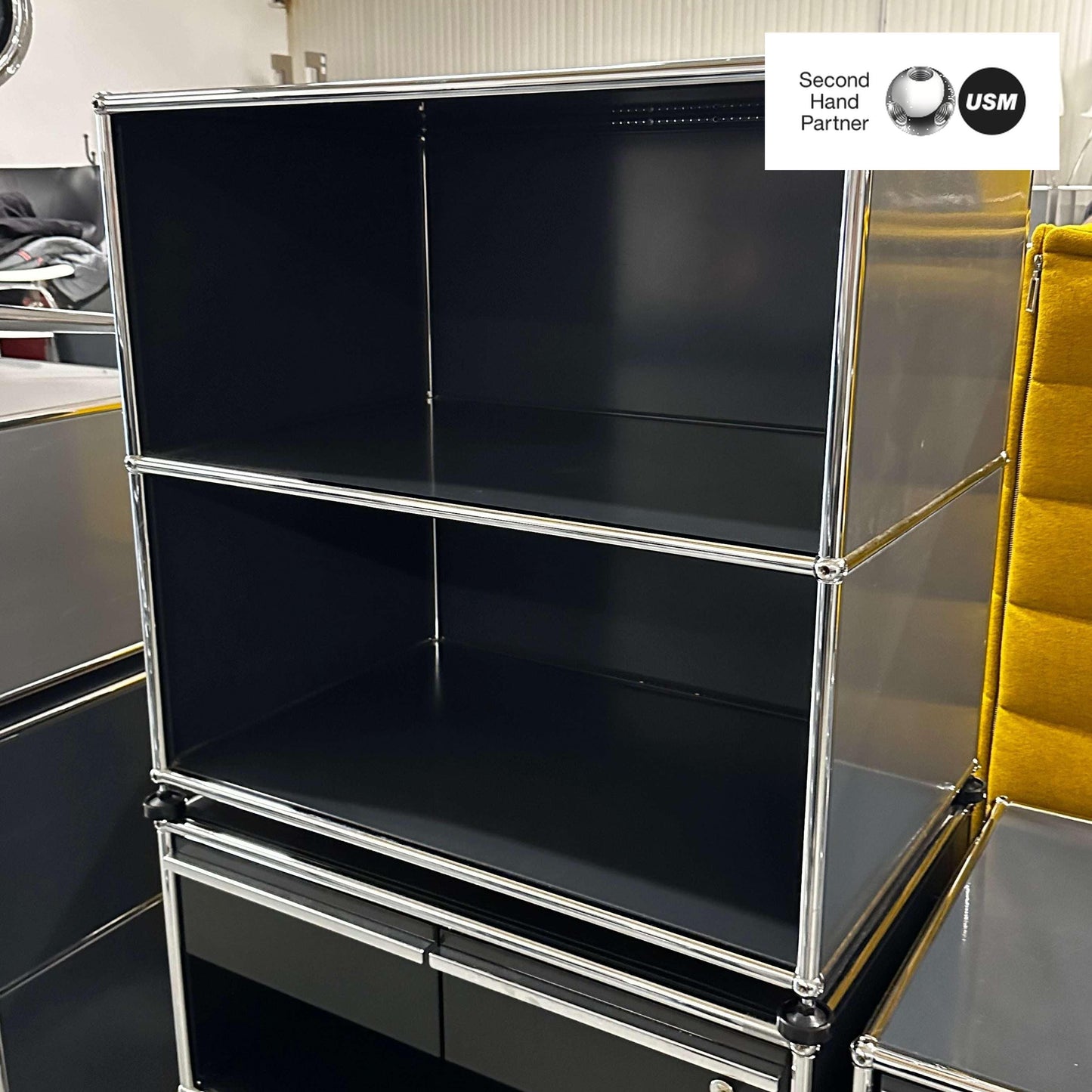 USM Haller Sideboard in anthracite with 1x2 open compartments and 50cm depth
