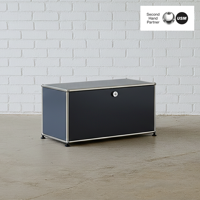 USM Haller Container/Box 1x1 anthrazit mit Auszug