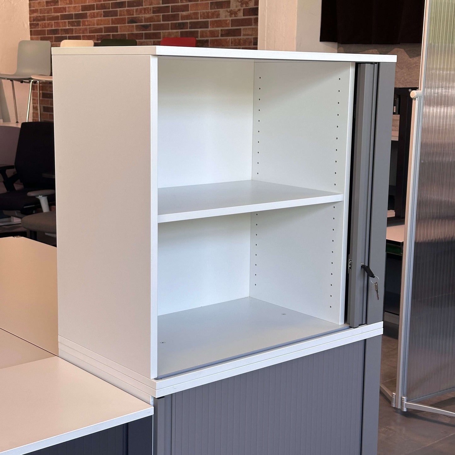 WINI Rollladenschrank 4OH porzellanweiß корпус с anthrazit front and left closing, modern storage cabinet