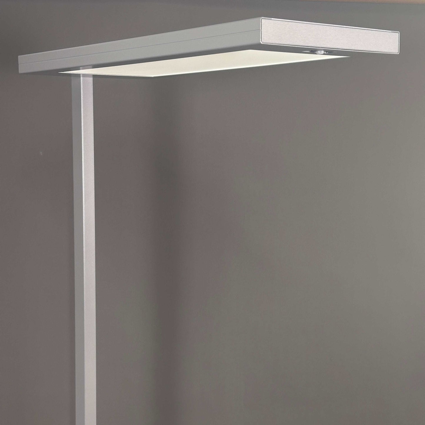 Waldmann Lavigo LED Stehleuchte in silbermetallic mit Bewegungs- und Tageslichtsensoren, dimmbar und flickerfrei, modernes Design