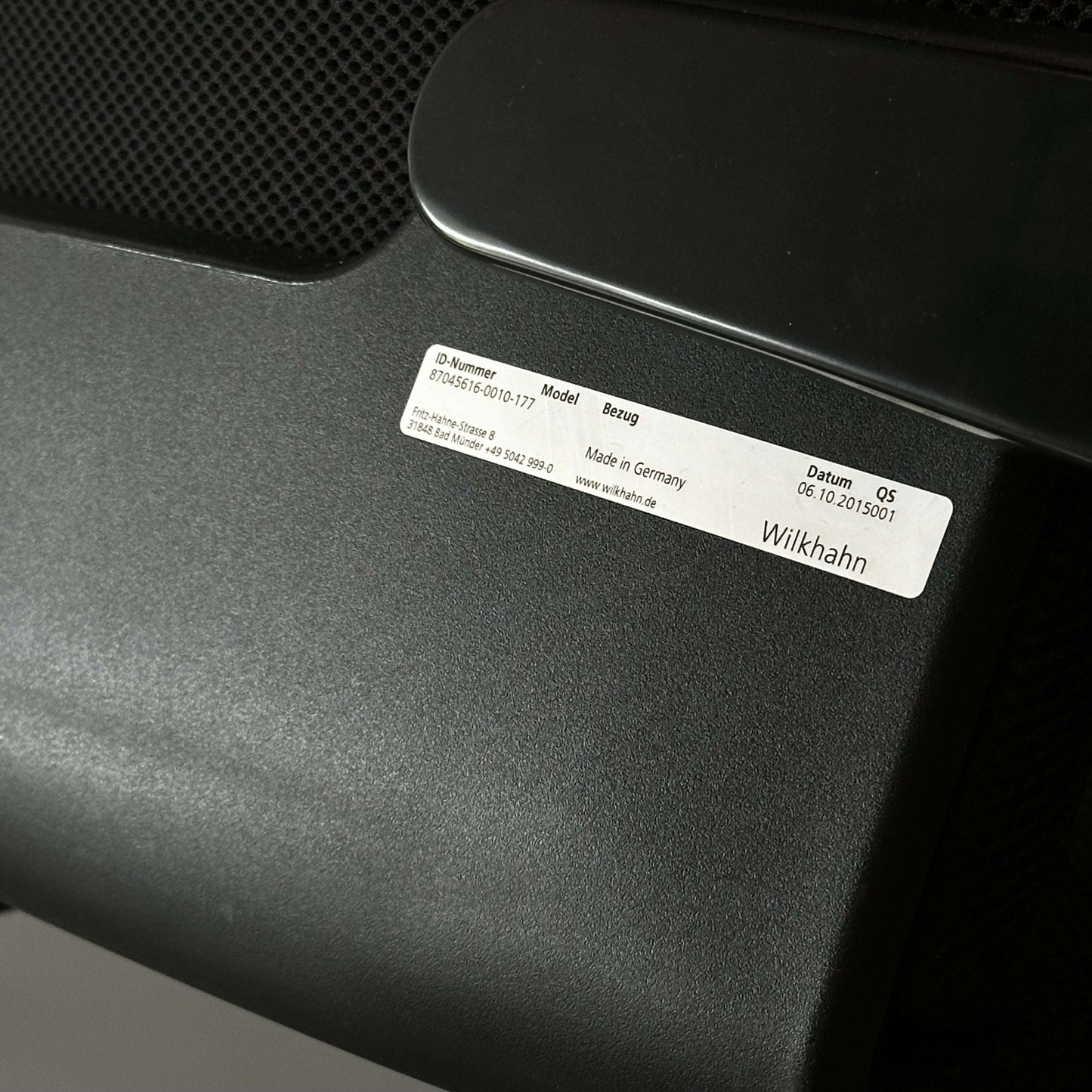 Wilkhahn ON ergonomic black office chair with adjustable seat height, seat depth, and backrest features