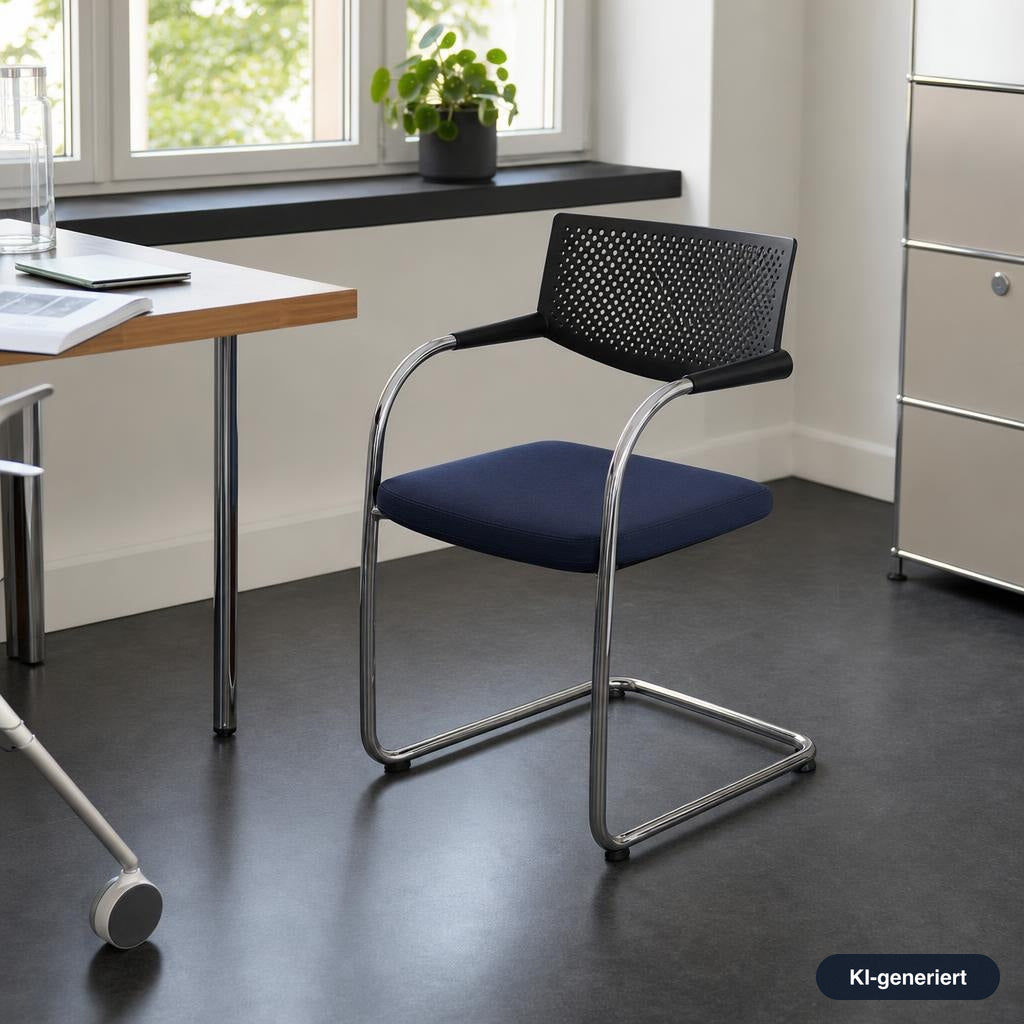 Vitra Visavis 2 dunkelblau / schwarz