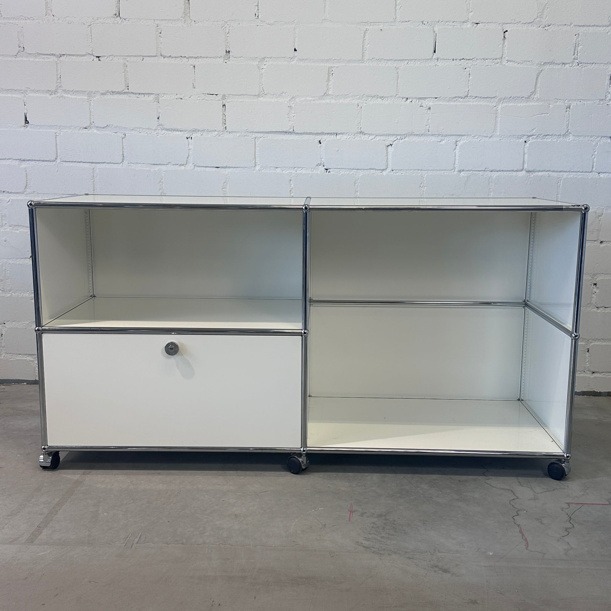 Technikmöbel 152,5x52,5x63mm weiß 2x Klappen