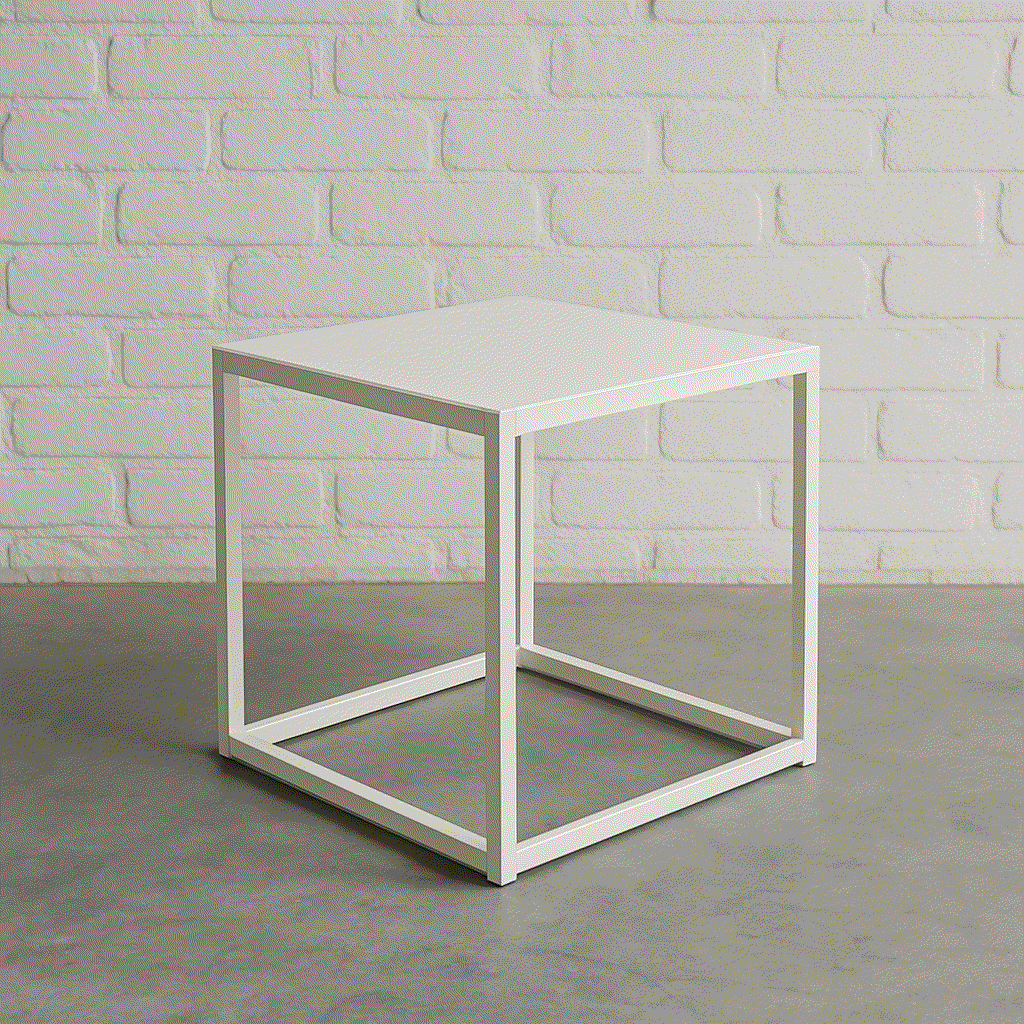 e15 FK12 FortyForty Beistelltisch weißer quadratischer Tisch 40x40x40 cm minimalistisches Design