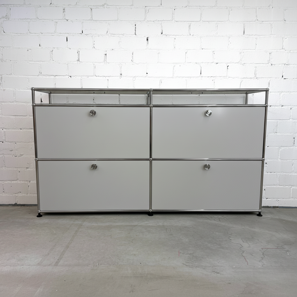 USM Haller Sideboard 2x2 mit 10cm Aufsatz lichtgrau