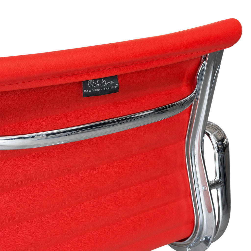 Vitra EA 108 Leder orange Chrom beidseitig