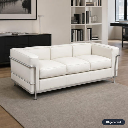Cassina LC2 3-Sitzer Leder weiß