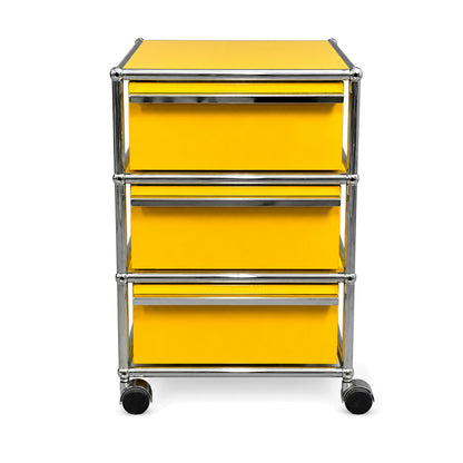 USM Haller Rollcontainer gelb (3 Auszüge)
