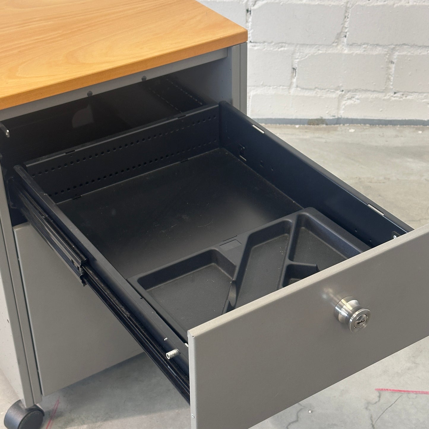 Rollcontainer Silber/Holz 2 [AKTION -100€]