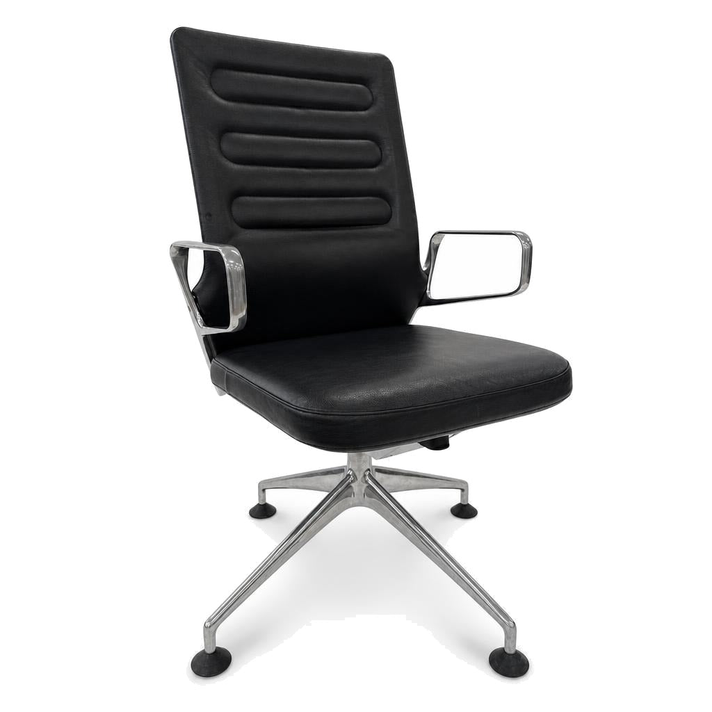 Vitra AC 4 Meet Leder schwarz