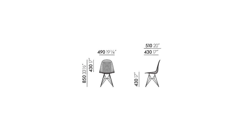 Vitra Wire Chair DKR-2 schwarz