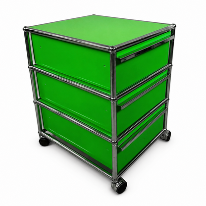 USM Haller Rollcontainer grün (3 Auszüge)