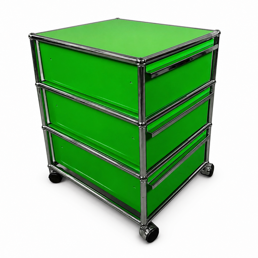 USM Haller Rollcontainer grün (3 Auszüge)