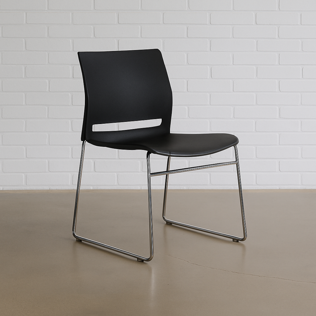 Stapelstuhl schwarz/Chrom [SONDERPOSTEN NEUWARE]