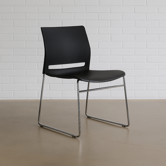 Stapelstuhl schwarz/Chrom [SONDERPOSTEN NEUWARE]