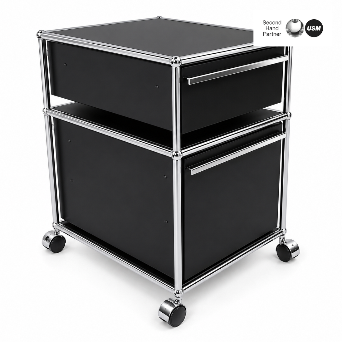 USM Haller Rollcontainer schwarz (2 Auszüge) [AKTION -300€]
