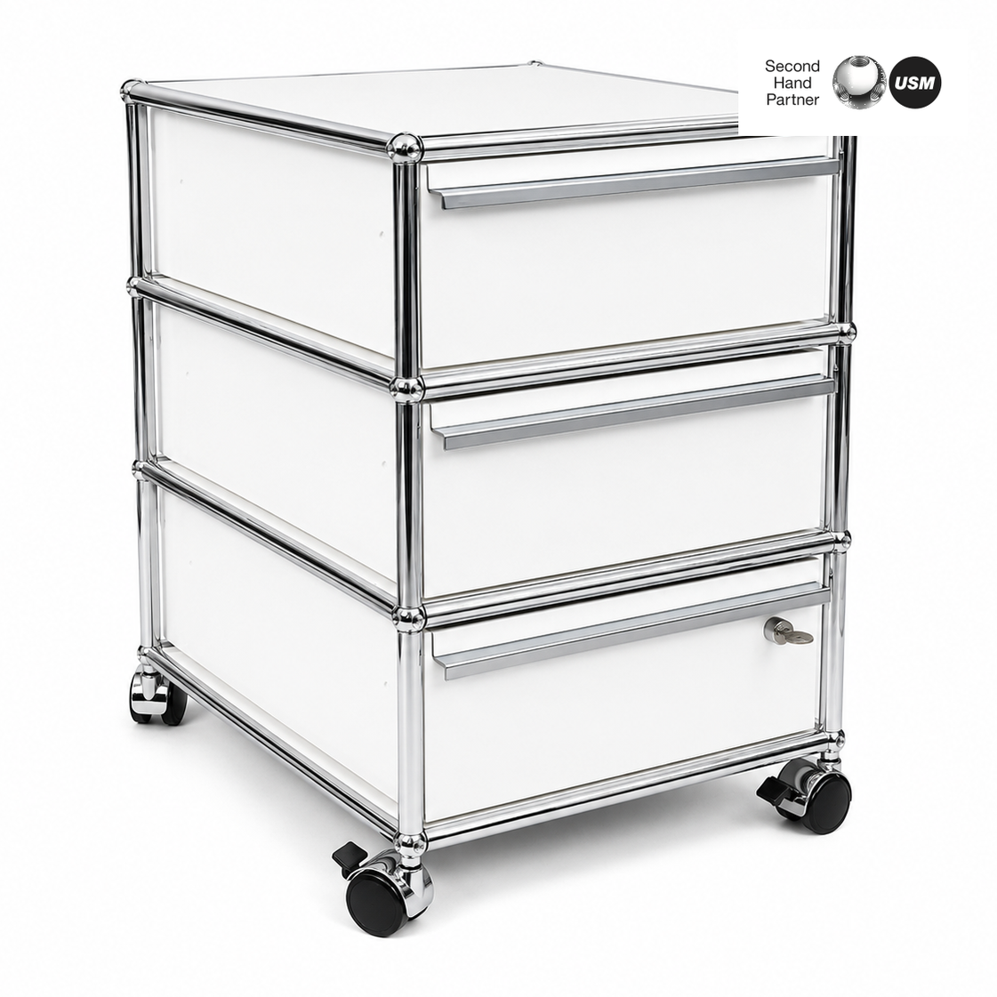 USM Haller Rollcontainer weiß (3 Auszüge)