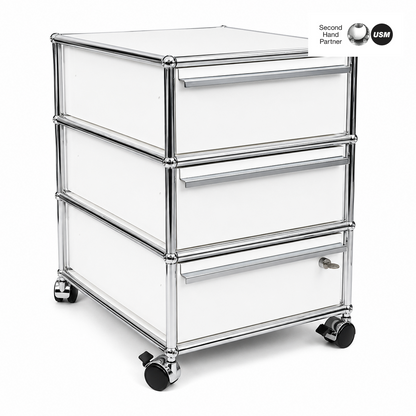 USM Haller Rollcontainer weiß (3 Auszüge)