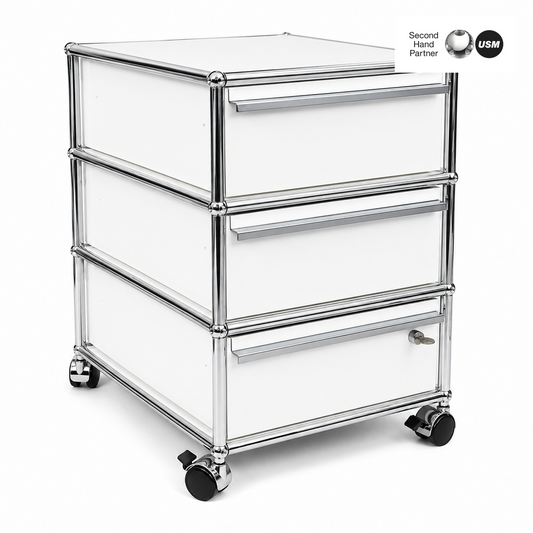 USM Haller Rollcontainer weiß (3 Auszüge)
