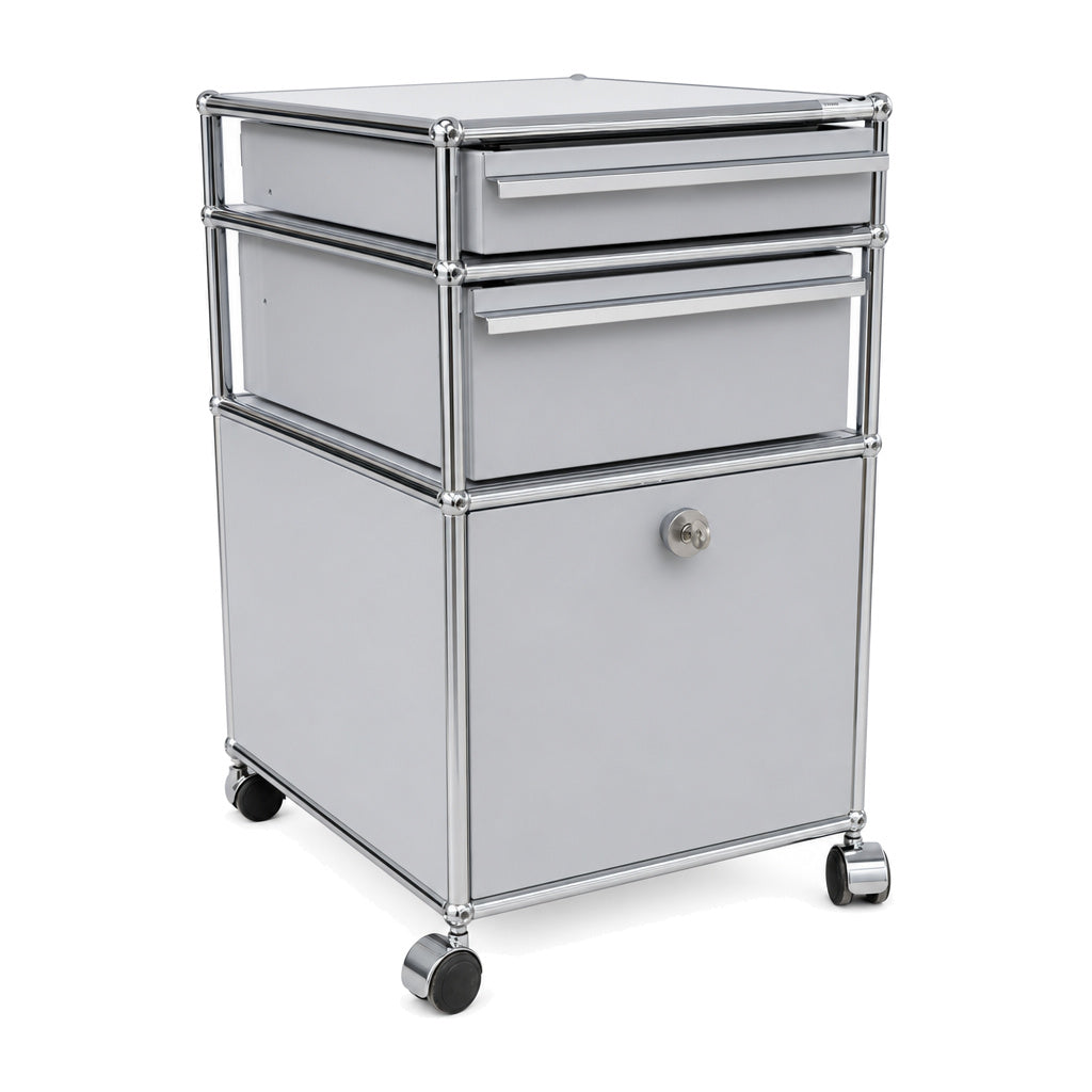 USM Haller Rollcontainer lichtgrau mit Klappe