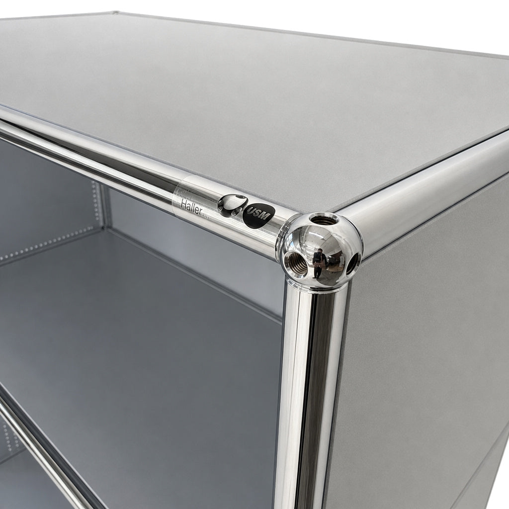 USM Haller Highboard 2x3 Mattsilber